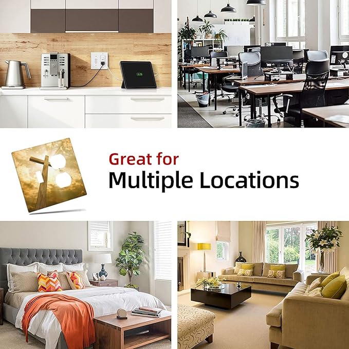 Christ Jesus Cross Sky Decorative Combo 1 Toggle Duplex Outlet Light Switch Cover Wall Plate 2 Gang for Electrical Kitchen Living Room Bedroom Bathroom Home Novelty Decorate