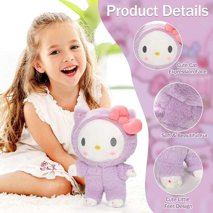 Cute Plushie Plush Toys - Soft Cat Soft Plush Pillow, Cute Plush Toy for Kids Girls Fans, Soft Animal Figure Kids Gifts and Birthday Gifts