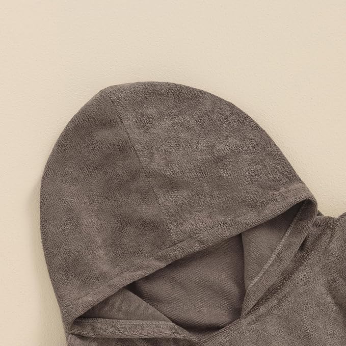 Toddler Beach Towel with Hood Kids Waffle Swim Cover Up Bath Towel Surf Poncho Boys Girls Hooded Beach Towel (B Brown, 6-12 Months)