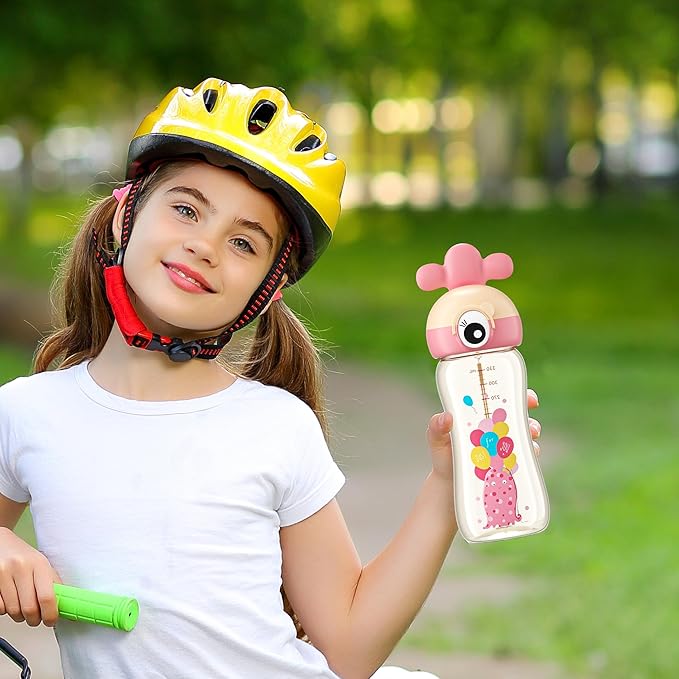 Kids Water Bottle for School or Travel, 11oz Reusable Kids School Water Bottle, Leak-Proof Portable Water Bottle for Girls & Boys, BPA-free (Yellow, 1 Pack)