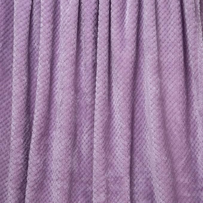 Fuzzy Throw Blanket, Plush Fleece Blankets for Adults, Toddler, Boys and Girls, Warm Soft Blankets and Throws for Bed, Couch, Sofa, Travel and Outdoor, Camping (Twin(60"x80"), XL1-Lavender)