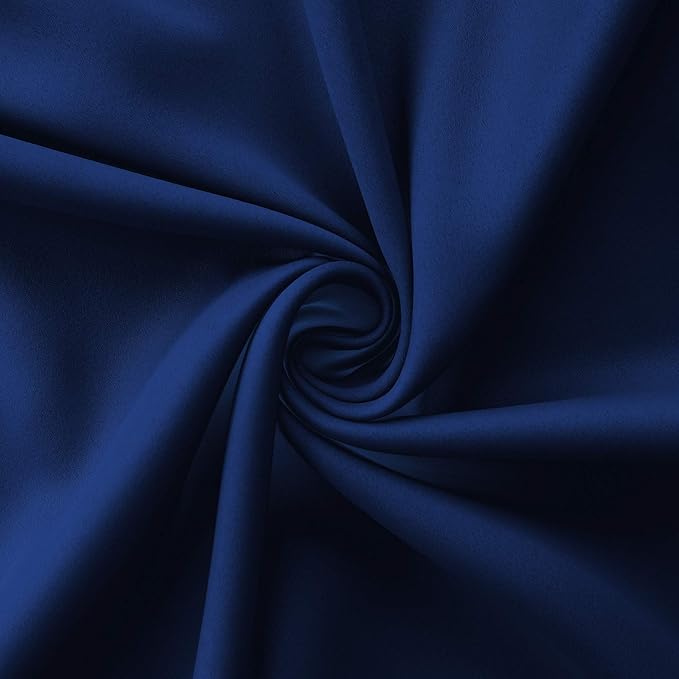 Mrs.Naturall Navy Blue Blackout Curtains 96 Inches Long,Room Darkening Black Out Grommet Midnight Dark Blue Curtains for Bedroom Living Room 96 Inch Length 2 Panels Set