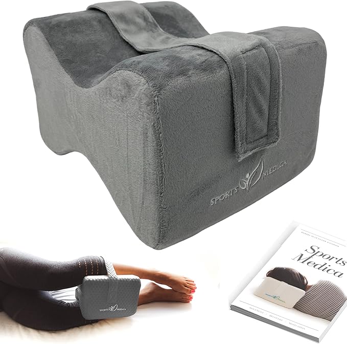 Doctor Developed Knee Pillow for Side Sleepers - Memory Foam Leg Side Sleeper Pillow, Sciatica Pain & Back Pain Relief - Leg Pillow with Strap to Support Spine Alignment - Orthopedic Hip Pillow