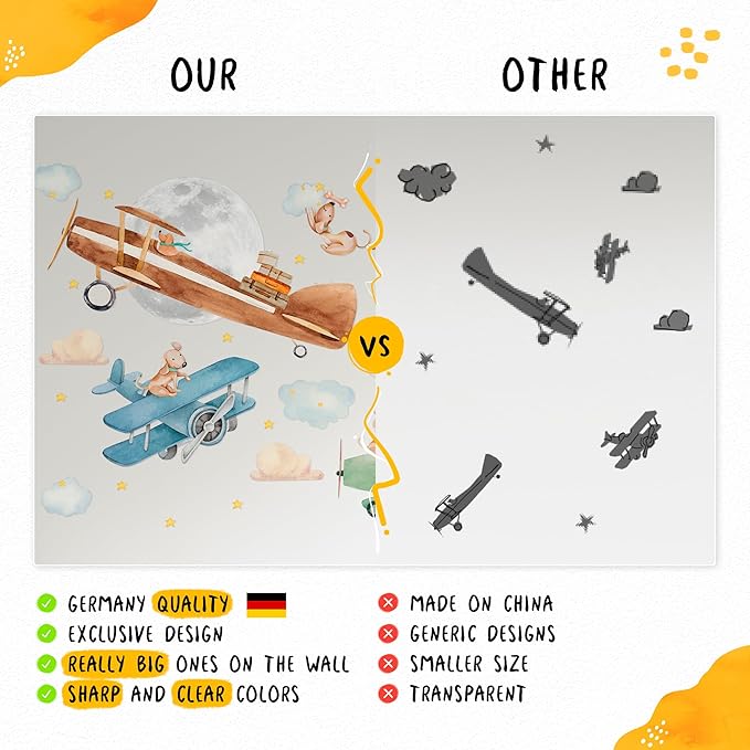 Unicorn Wall Decals for Kids by Lipastick - Unicorn Wall Stickers Peel and Stick - Wall Decals for Girls Kids Baby Nursery Bedroom - Kids Colorful Decals Glittered Moon Stars Clouds S Size