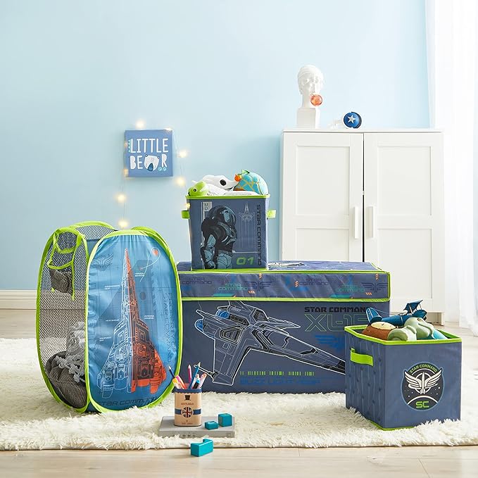Idea Nuova Pixar Lightyear Pop Up Hamper with Durable Carry Handles, 21'' H x 13.5'' W X 13.5'' L