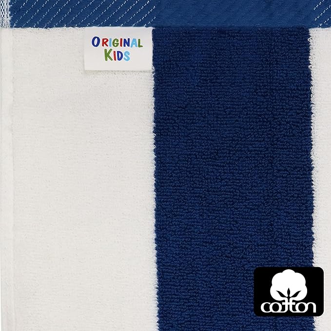 Hooded Beach Towel - Swim Cover-up - 100% Cotton Velour Double Woven Large Hooded Poncho Towel - Big Kid Pool Bath Wearable Swimming Robe - Soft Plush 630 GSM Gift - 35 x 35 - Ocean Blue