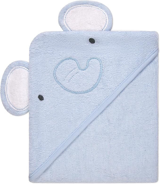 Rene Rofe Hooded Towel with 3D Ears - 100% Cotton Ultra Absorbent, Super Soft Baby Bath Towels for Babies, Toddler, Infant