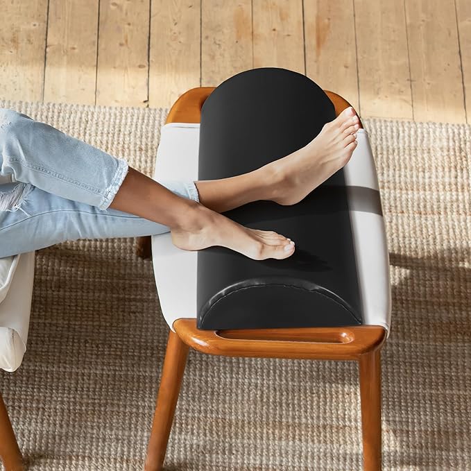 HOMBYS PU Leather Recliner Leg Rest Cushion, Bolster Foot Pillow for Legs, Recliner Foot Pillow, Multipurpose Half Moon Leg Pillow & Back Lumbar Support Cushion for Bed, Chair, Sofa-23"x10"x4"