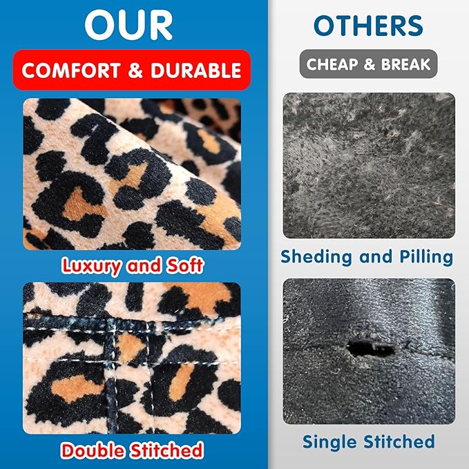 Lukeight Stuffed Animal Storage Bean Bag Chair Cover for Kids, Zipper Beanbag Chair Cover for Organizing Toddler and Kids' Rooms Plush Toys (Leopard Velvet, X-Large)