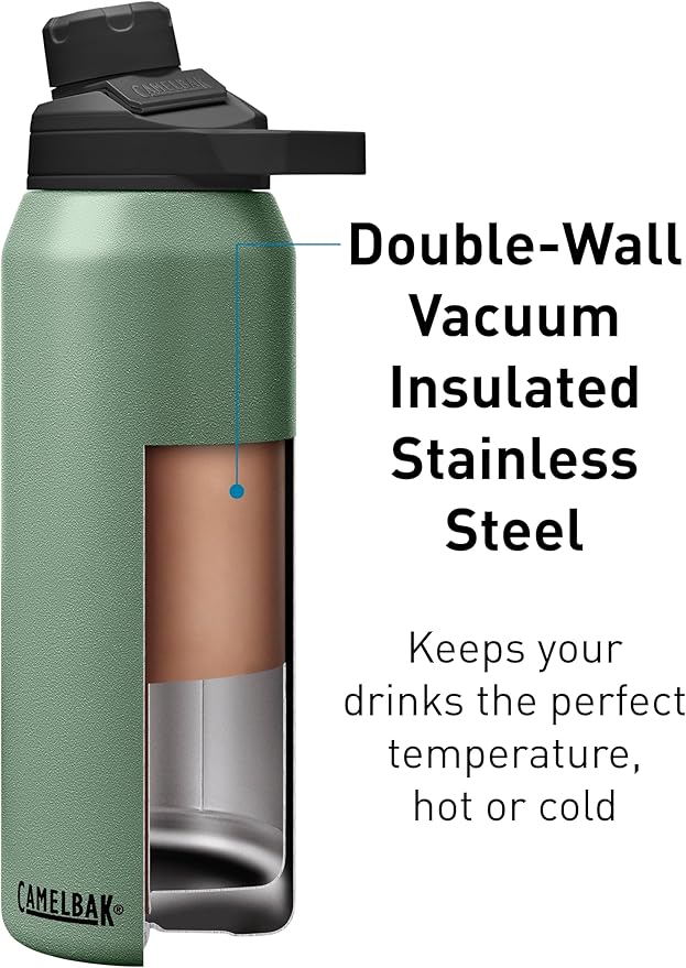 CamelBak Chute Mag 32oz Vacuum Insulated Stainless Steel Water Bottle, Moss