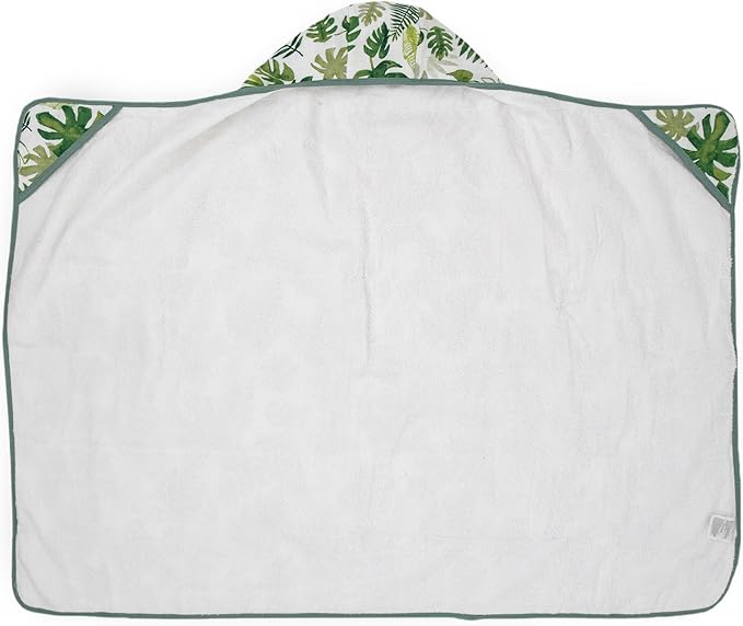 Little Unicorn Cotton Muslin & Terry Hooded Towel, Larger Size 1-6 Years (Tropical Leaf)