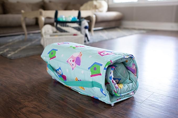 Wildkin Original Nap Mat with Reusable Pillow for Boys & Girls, Ideal for Sleepovers, Equipped with Hook & Loop Fastener, Made from Cotton Blend Materials - Nap Mat for Kids