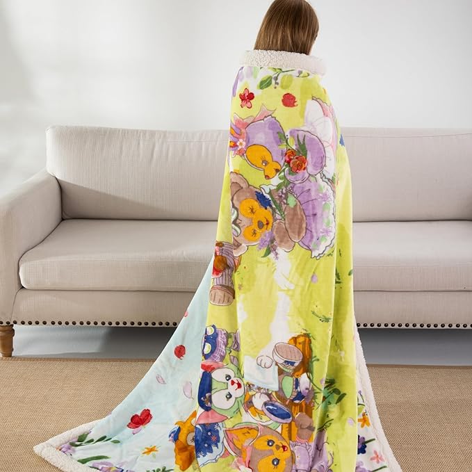 COSUSKET Daffy Bear Throw Blanket, Kids Super Soft Fuzzy Plush Sherpa Furry Fleece Throw Blanket 50 x 60 Inches Boys Girls Gifts