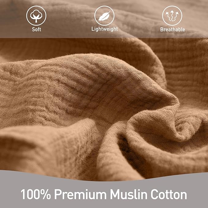 GLLQUEN BABY 4-Pack Muslin Swaddle Blankets for Unisex, Soft Breathable Receiving Blankets Neutral, Baby Swaddle Blanket for Boys and Girls, Newborn Essentials