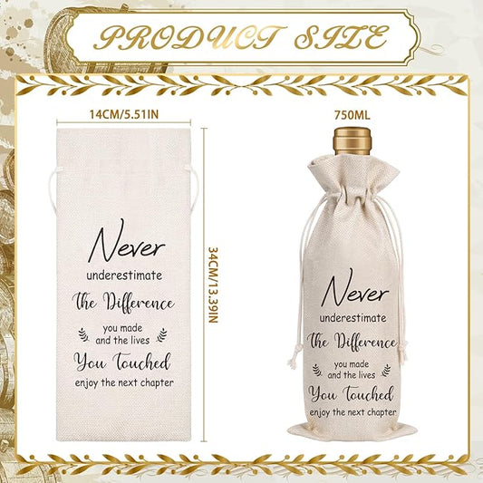 Wxiben New Chapter Wine Bag Gifts New Beginning Gifts for Women Going Away Gift for Coworkers New Teacher Gift New Business Owner Gifts Moving Away New Job Farewell Gift for Friends Colleague