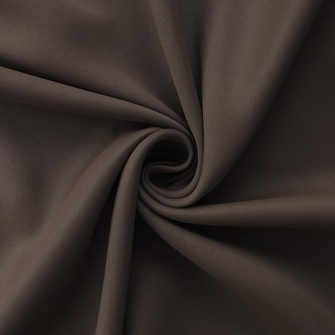 Dark Brown Blackout Curtains 2 Panels,Grommet Dark Academia Moody Curtains for Bedroom Bathroom 63 Inch Length,Coffee Colored