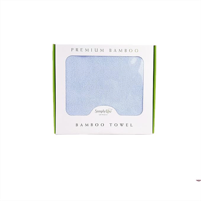 Ultra Soft and Plush Essential Baby/Kids Towel, Made with 100% Luxurious Premium Bamboo Viscose (Box Pack) - Highly Absorbent 48 * 24 in (120 * 60 cm) with a Tight 500 GSM Weave (Blue)