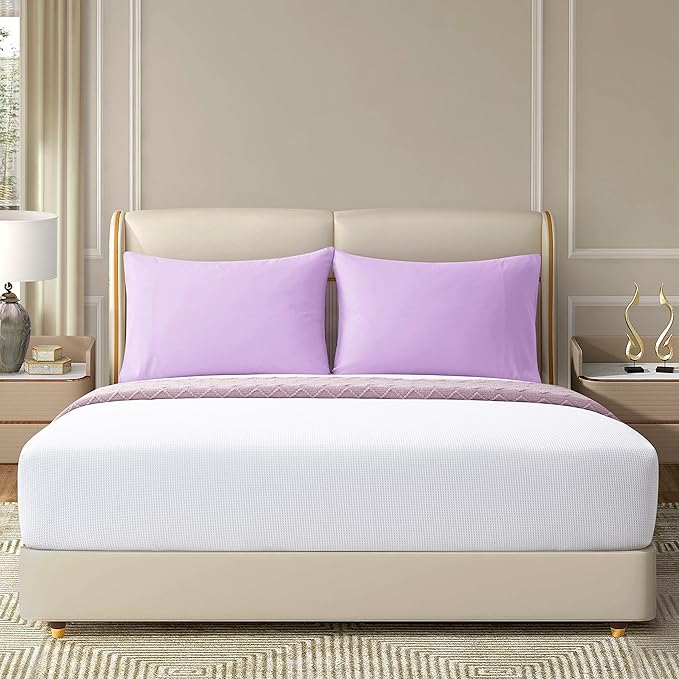 Toddler Pillow Cases Set of 2 Microfiber Travel Pillow Cases 14x20 Comfortable Not Shrink Soft Pillow Cases Light Purple Pillow Covers Envelope Style