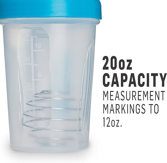 BlenderBottle Classic Shaker Bottle Perfect for Protein Shakes and Pre Workout, 20-Ounce, Clear/Black/Black