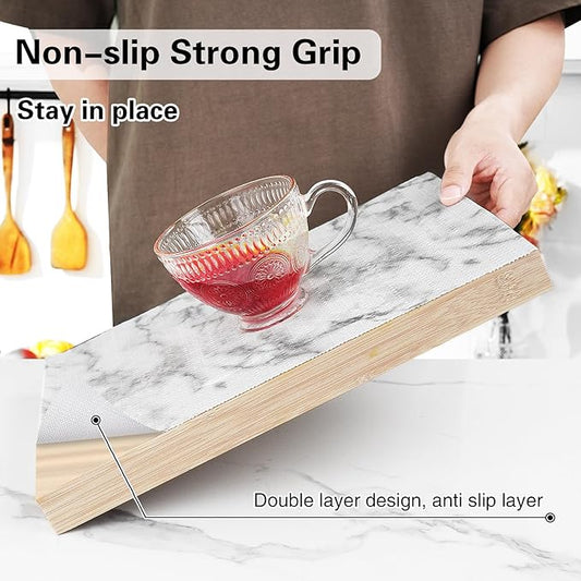 Shelf and Drawer Liner for Kitchen Cabinet,18 in x 20 FT Non-Adhesive Cabinet Liners for Shelves Non-Slip Waterproof Kitchen Drawer Liners Contact Paper Shelf Paper with Knife and Tape Measure