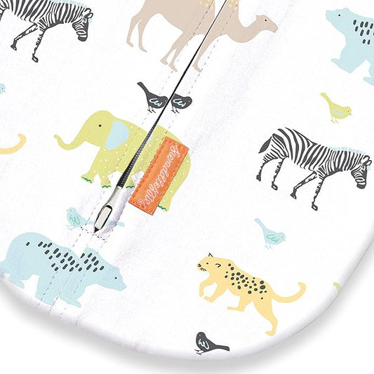 SwaddleMe Pod – Size Newborn, 0-2 Months, 2-Pack (Lil Wild One) No Wrap Zip-Up Newborn Swaddle Creates A Cozy Feeling for Baby and Helps Prevent Startle Reflex