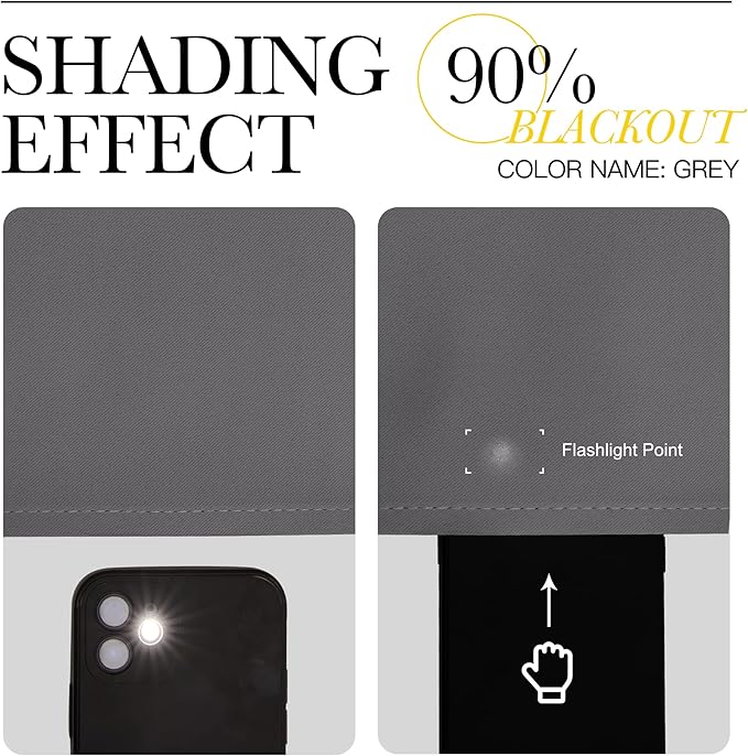 NICETOWN Grey Blackout Curtain Panels for Bedroom, Thermal Insulated Grommet Top Blackout Draperies and Drapes (2 Panels, W34 x L63 inches, Grey)