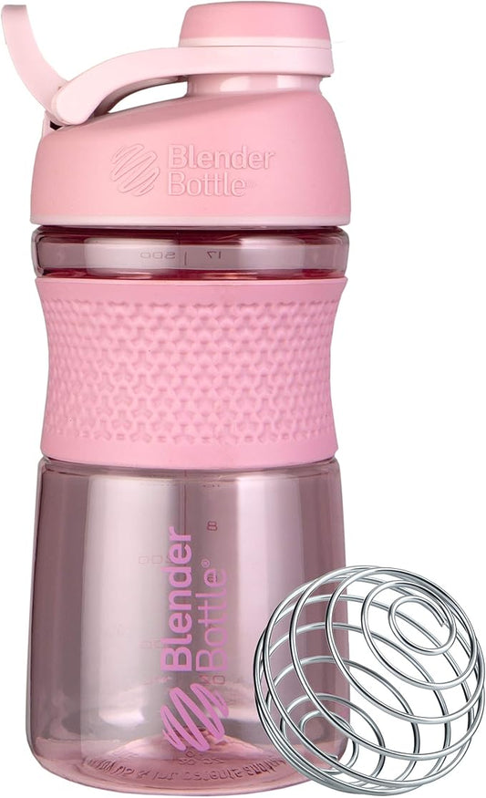 BlenderBottle 20-Ounce Rose and Black Protein Shaker Bottles with BlenderBall Wire Whisk