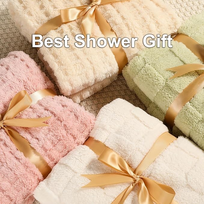 Sherpa Baby Blanket for Girls Toddlers Fleece Fluffy Fuzzy Blanket for Baby,Soft Warm Cozy Fleece Blanket,Receiving Blanket for Infant Newborn (pink, 30 * 40, waffle)