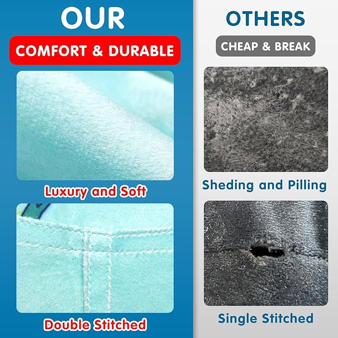 Lukeight Stuffed Animal Storage Bean Bag Chair Cover for Kids, Dinosaur Zipper Beanbag Chair Cover for Organizing Toddler and Kids' Rooms Plush Toys (Dino Blue, Large)