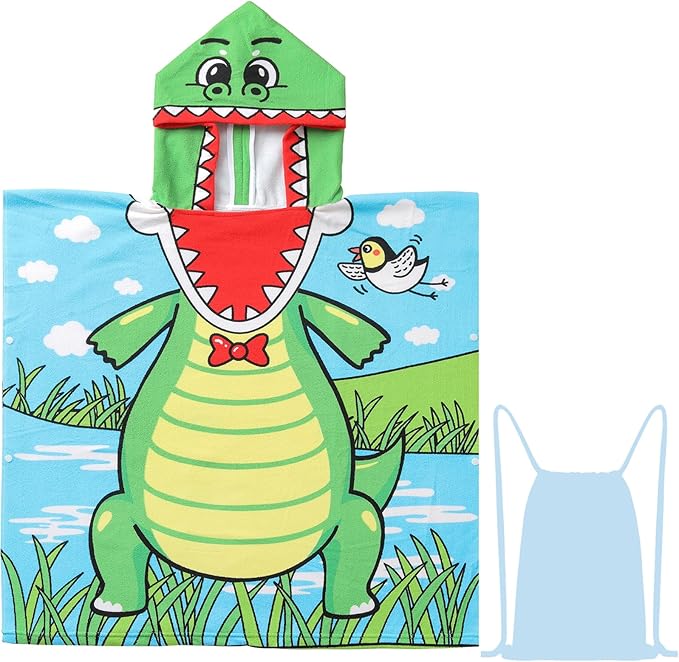NovForth Kids Beach Towel for Boys Girls, Shell Mermaid Hooded Bath Towel Wrap, Toddler Pool Towel with Hood