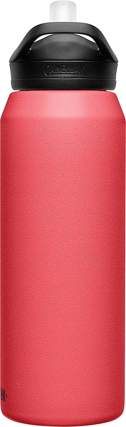 CamelBak eddy+ Water Bottle with Straw 32oz - Insulated Stainless Steel, Wild Strawberry