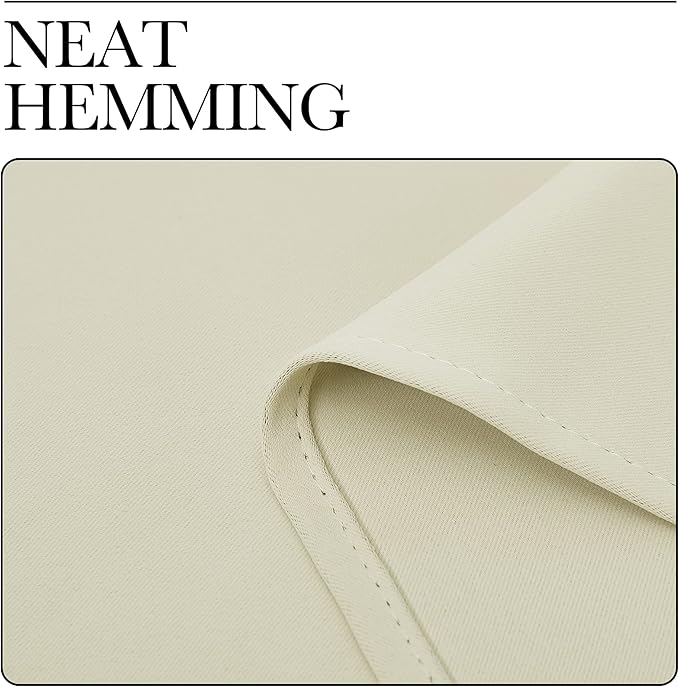 NICETOWN Kitchen Curtains for Decoration, Thermal Insulated Grommet Room Darkening Draperies/Panels for Laundry (Beige, 2 Panels, W42 x L48 inches)