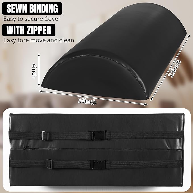 HOMBYS PU Leather Recliner Leg Rest Cushion, Bolster Foot Pillow for Legs, Recliner Foot Pillow, Multipurpose Half Moon Leg Pillow & Back Lumbar Support Cushion for Bed, Chair, Sofa-23"x10"x4"