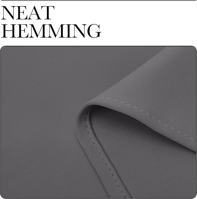 NICETOWN Bedroom Curtains Blackout Drapery Panels, Three Pass Microfiber Thermal Insulated Solid Ring Top Blackout Window Curtains/Drapes (Two Panels, 34 x 54 inches, Gray)