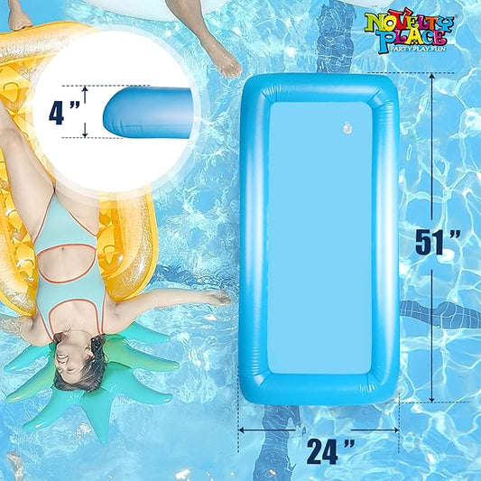 Novelty Place Inflatable Ice Serving Buffet Bar with Drain Plug - Blue Salad Food Tray and Drinks Cooler for Party Picnic & Camping (Pack of 1)