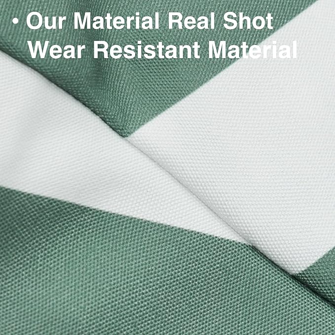 EXQ Home Kids Bean Bag Chairs Cover -Stuffed Animal Bean Bag Storage Green and White Stripes-Zipper Bean Bag for Organizing Children Plush Toys Holiday Gift for Girl,Boys (XL)