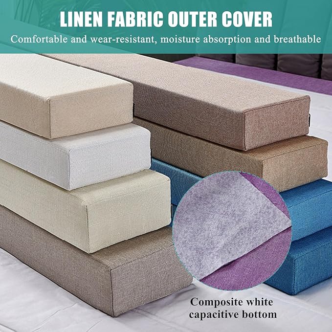 Mattress Extender, Bed Gap/Space Filler, Headboard Pillow Between Headboard and Mattress or Wall, High-Density Foam with Removable Cover(Light Grey-Twin/Twin XL-39 * 8 * 12in)