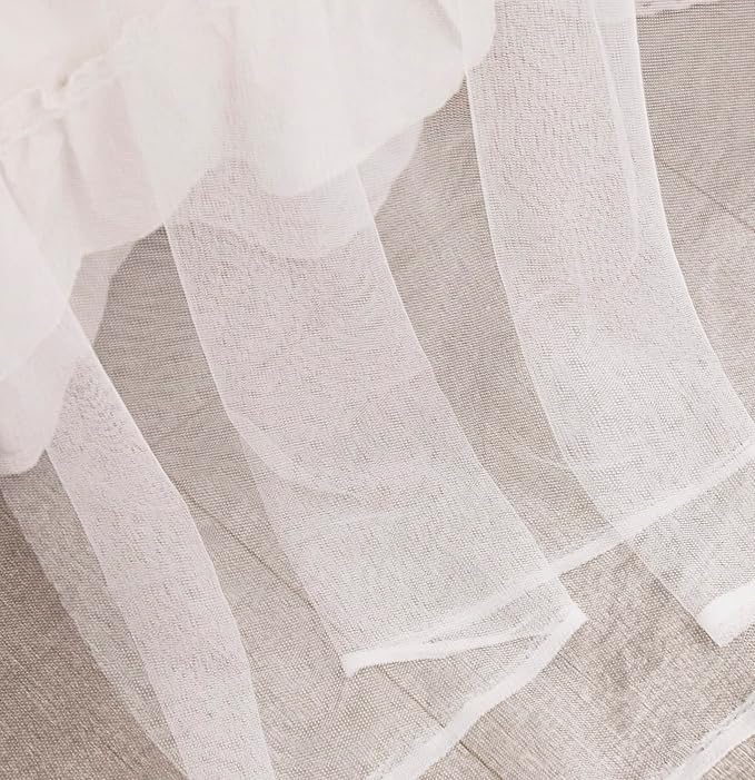 Mengersi Bed Canopy Mosquito Net for Bed,Canopy Bed Curtains Elegant Bed Drapes Screen Netting Canopy Curtains Bedroom Decor (White, California King)