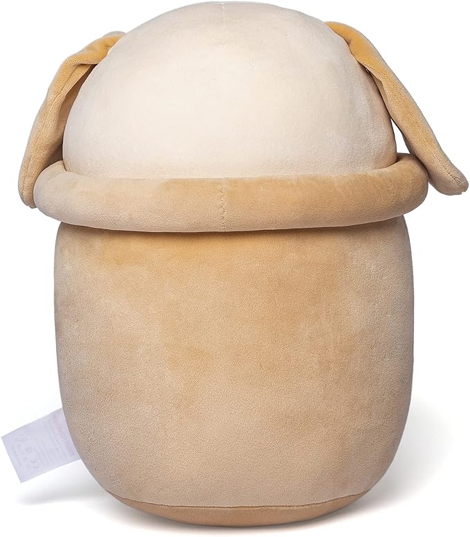 Niuniu Daddy Boba Plushies with Dog face-13.7inches Large Brown Cream Bubble Tea Stuffed Animals for Boys -Soft Kawaii Milk Tea Cup Plush Toy Pillow for Kids-Machine Washable