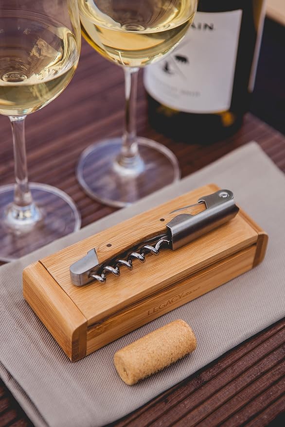 PICNIC TIME NFL Washington Commanders Elan Deluxe Corkscrew In Bamboo Box, Stainless Steel Waiter-Style Corkscrew Opener Kit, Wooden Gift Box, (Bamboo)