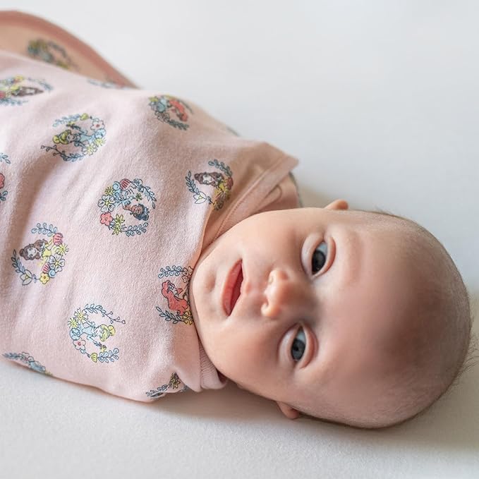 aden + anais, Cotton Knit Baby Wrap, Newborn Wearable Swaddle Blanket, 3 Pack, Disney Princess, 0-3 Months