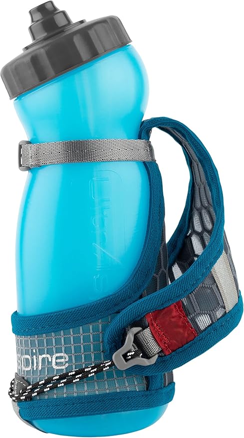 Ultraspire Iso Versa 2.0 Blue Grey Runners Water Bottle Handheld with Hand-strap