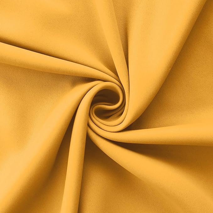 Mrs.Naturall Blackout Curtains 72 Inch Length 2 Panels Set Thermal Insulated Grommet Room Darkening Curtains for Bedroom 72 Inches Long,Yellow