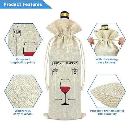 Wine Gift for Wine Lover Wine Bag Friends Friendship Gifts for Sister Bestie Coworker Leaving Gift Divorce Breakup Gifts Wedding Christmas Birthday Graduation Gift for Women Men Reusable Wine Gift Bag