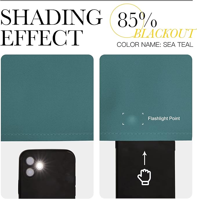 NICETOWN Bedroom Curtain Panels Blackout Draperies, Thermal Insulated Solid Grommet Blackout Curtains/Drapes (Sea Teal, One Pair, 34 by 72-inch)