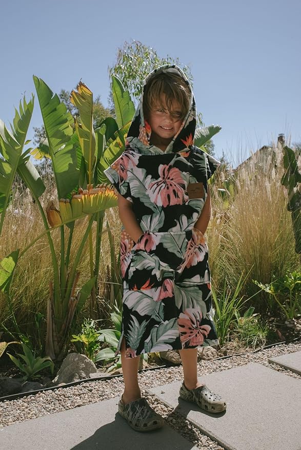Slowtide Makai Kids Changing Poncho | Ultra Soft & Absorbent | Internal Access Dual Pockets