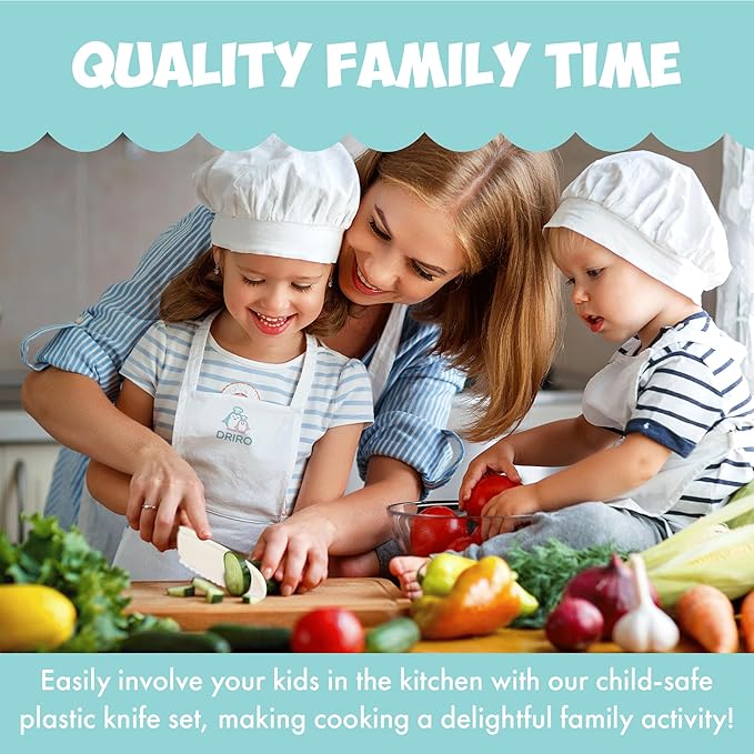 Kid Knives 3 Piece Nylon Kitchen, Kid Safe Knives, Kids Knives for Real Cooking, Toddler Knives Kids Knife Set for Cooking and Baking Kid Friendly Knives - (Multicolored)