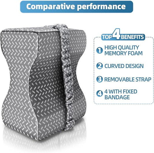 Knee Pillow,knee pillow for side sleepers,Leg Pillow,side sleeper leg pillow, Memory Foam Knee Pillow, Suitable for leg, back, knee pain, improve sleep quality