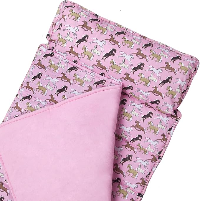 Wildkin Original Nap Mat with Reusable Pillow for Boys & Girls, Ideal for Sleepovers, Equipped with Hook & Loop Fastener, Made from Cotton Blend Materials - Nap Mat for Kids