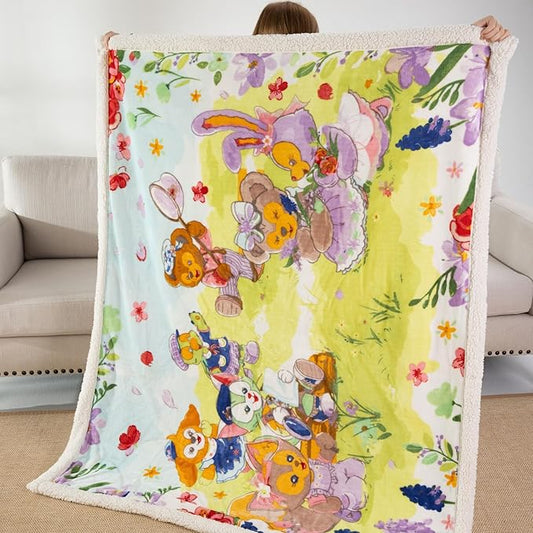 COSUSKET Daffy Bear Throw Blanket, Kids Super Soft Fuzzy Plush Sherpa Furry Fleece Throw Blanket 50 x 60 Inches Boys Girls Gifts